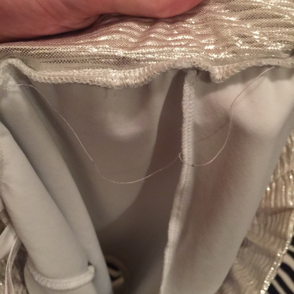 26 waist skater skirt lined silver crinkle - Picture 8 of 8